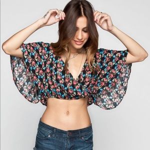 Patrons of Peace Floral Crop Top